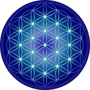 Tapis de souris rond Fleur de vie Indigo