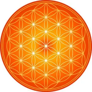 Tapis de souris rond Fleur de vie Orange