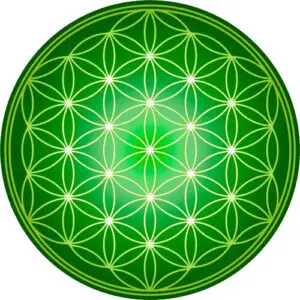 Tapis de souris rond Fleur de vie Verte