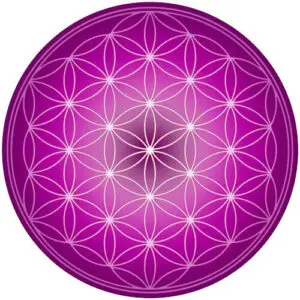 Tapis de souris rond Fleur de vie Violette