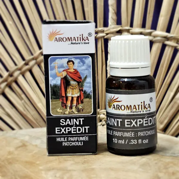 Huile parfumée Aromatika Saint Expédit pour protection et aide rapide dans les situations urgentes.