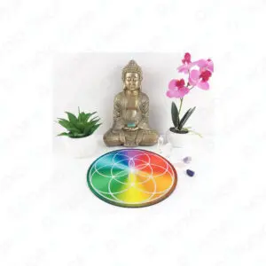 Tapis de souris rond Graine de Vie Multicolore