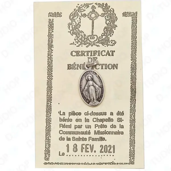 Médaille Sainte Bénie VIERGE MIRACULEUSE argentée