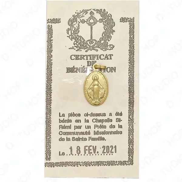 Médaille Sainte Bénie VIERGE MIRACULEUSE dorée