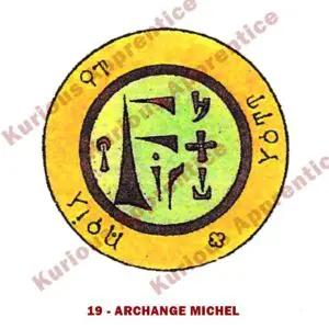 Pentacle de l'Abbé Julio - Archange Michel : Talisman puissant pour contrer l'adversité et vaincre les ennemis. Invoque l'Archange Michel pour apporter protection, force et courage dans toutes les situations difficiles. Idéal à porter ou à placer dans votre maison pour bénéficier de ses propriétés protectrices et énergisantes.