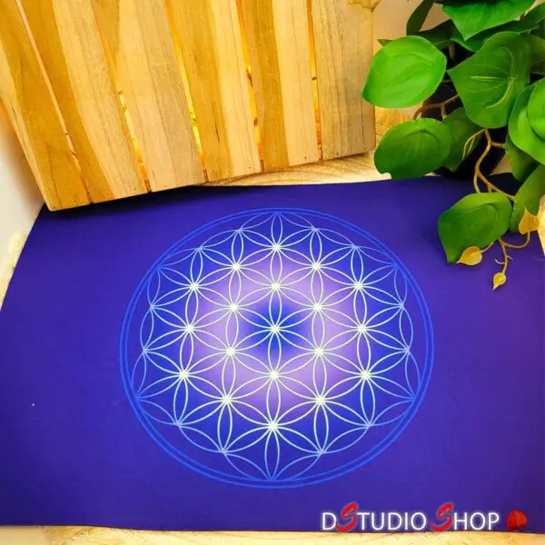 Tapis harmonisant fleur de vie Indigo