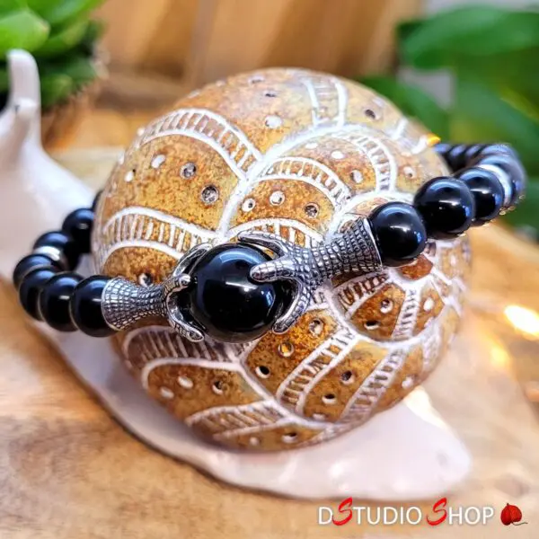 Bracelet Griffes en Obsidienne du Mexique