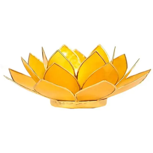 bougeoir lotus jaune