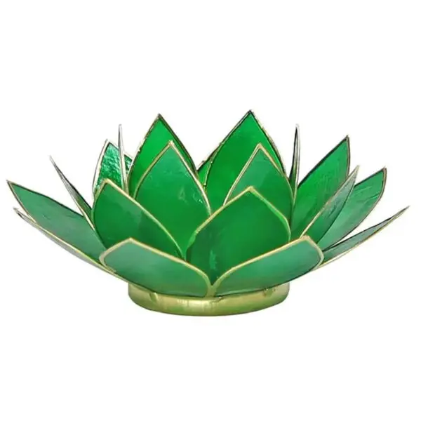 bougeoir lotus vert