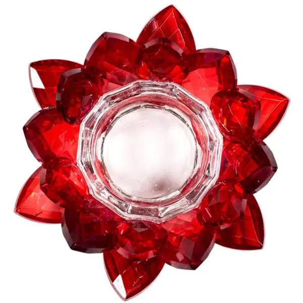 Bougoir Lotus cristal rouge