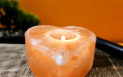 Bougeoir cœur cristal de sel