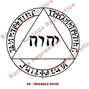 Pentacle du Triangle Divin de l'Abbé Julio en papier de 8 cm sur 8 cm, symbole spirituel pour commandement, réussite et succès.