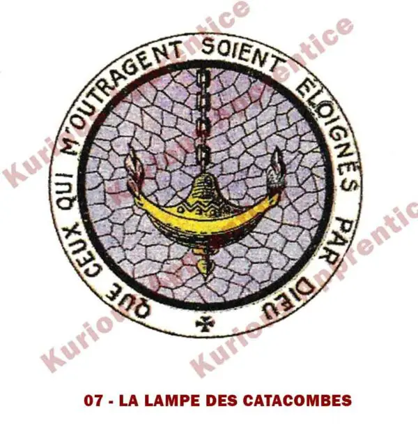 Pentacle La Lampe des Catacombes de l'Abbé Julio en papier de 8 x 8 cm, conçu pour offrir une protection contre les ennemis cachés ou inconnus. Ce talisman puissant aide à se défendre contre toutes les menaces invisibles et renforce la sécurité personnelle et spirituelle. Utilisez ce pentacle pour bénéficier de ses vertus protectrices et spirituelles au quotidien.