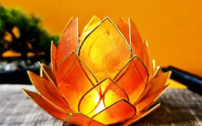 Bougeoir Lotus – Orange Or GM