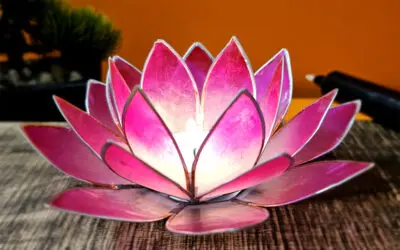 Bougeoir Lotus – Rose Argent