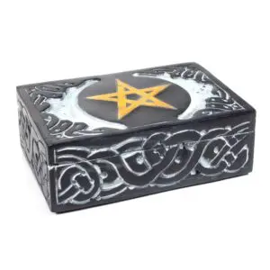 Boite pour tarots en pierre à savon pentacle