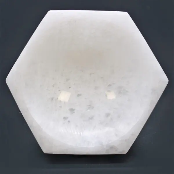 Bol hexagonal en sélénite - 15 cm – Image 2