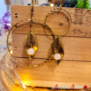 Boucles d'oreilles avec Quartz Rose