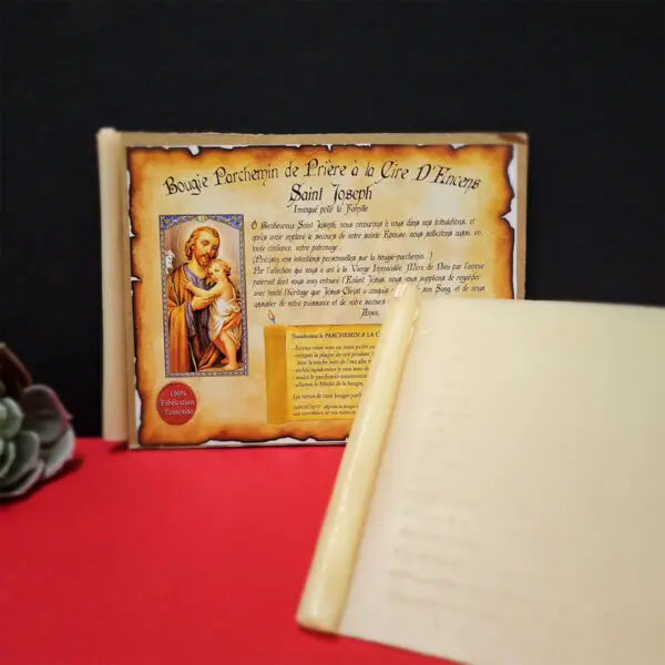 Bougie de Cire et Parchemin Saint Joseph