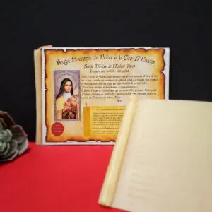 Bougie de Cire et Parchemin Sainte Thérèse