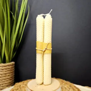BOUGIES à VOEUX cire d'abeille – Crème