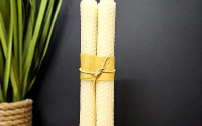 BOUGIES à VOEUX cire d&rsquo;abeille – Crème