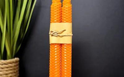 BOUGIES à VOEUX cire d’abeille – Orange