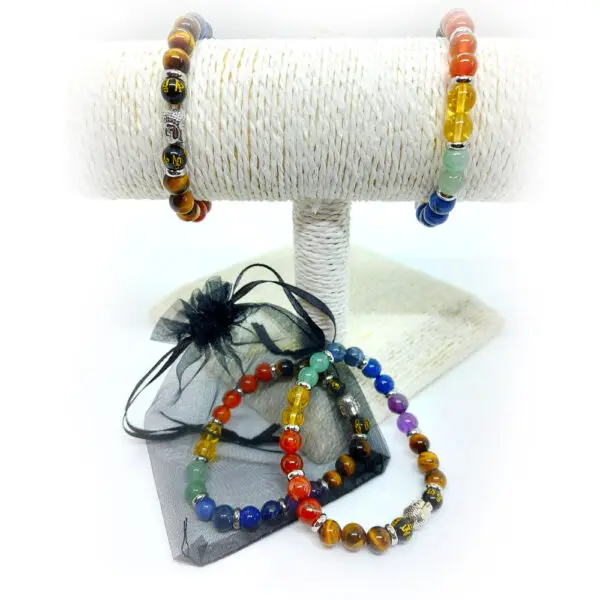 Bracelet 7 Chakras Oeil de tigre - Pierre naturelle – Image 2