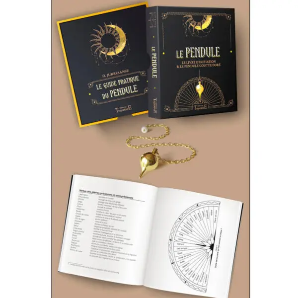 Le Pendule - Coffret - Le livre d'initiation & le pendule goutte doré – Image 3