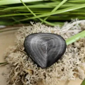 Coeur obsidienne argentée