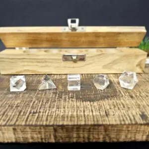 Coffret Solides de Platon Cristal de Roche