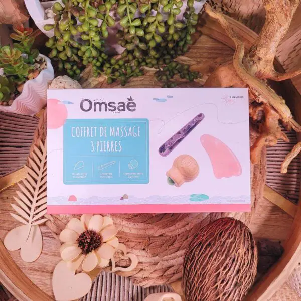Coffret massage corps en Quartz rose, Améthyste et Aventurine verte – Image 2