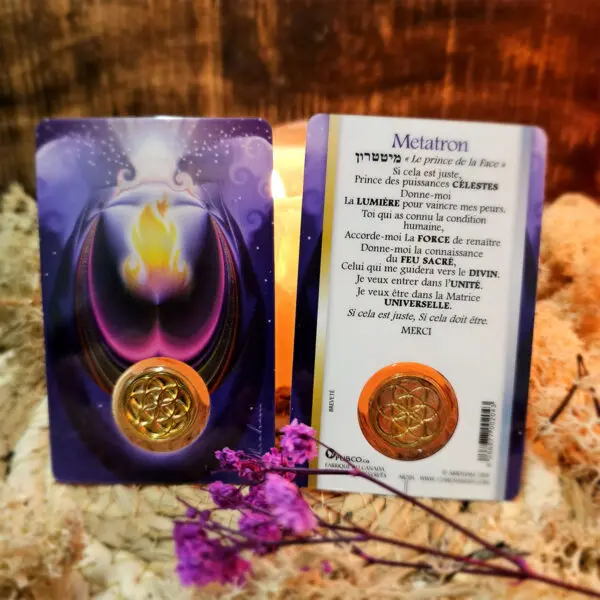 Médaille sur carte Archange Métatron