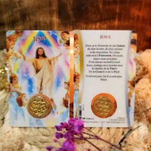 Médaille sur carte Jésus