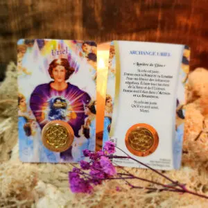 Médaille sur carte Lumière de Dieu - Archange Uriel