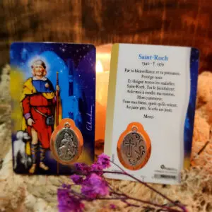 Médaille sur carte Saint-Roch