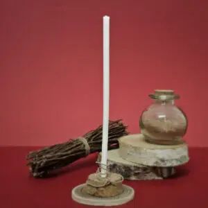 Mini Bougie De Rituel Cire D'Abeille - Blanche