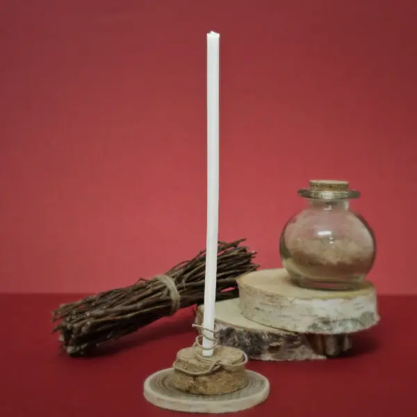 Mini Bougie De Rituel Cire D'Abeille - Blanche