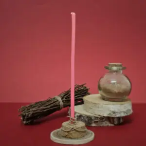 Mini Bougie De Rituel Cire D'Abeille - Rose