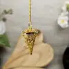 Pendule Cage Pentacle Doré