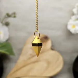 Pendule Losange 6 Facettes Doré