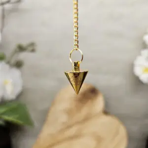 Pendule conique batisseur métal doré Pentacle