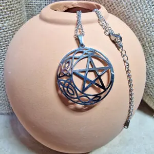 Pendentif Croissant de Lune et Pentacle