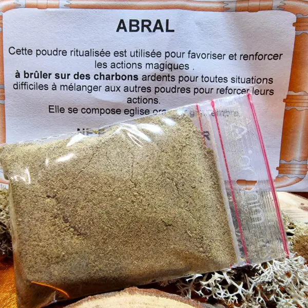 Poudre ABRAL : favorise actions magiques