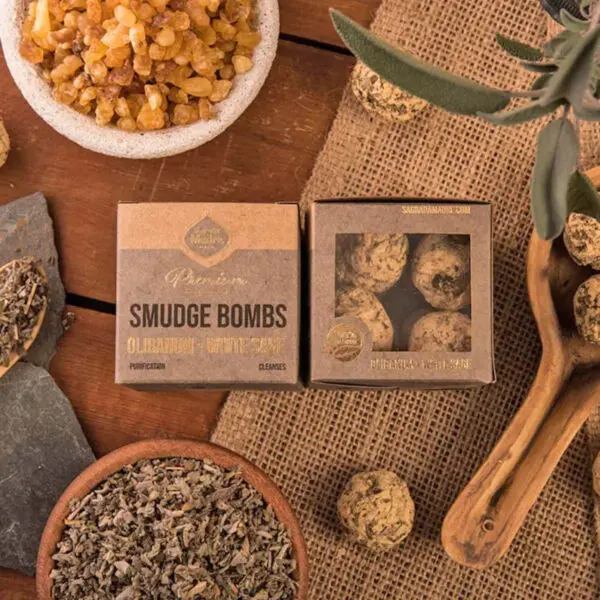 Sagrada Madre Bombes Smudge Premium  Oliban et Sauge Blanche – Image 3