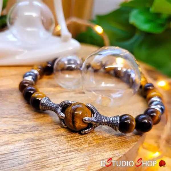 Bracelet Griffes Oeil de Tigre de Birmanie