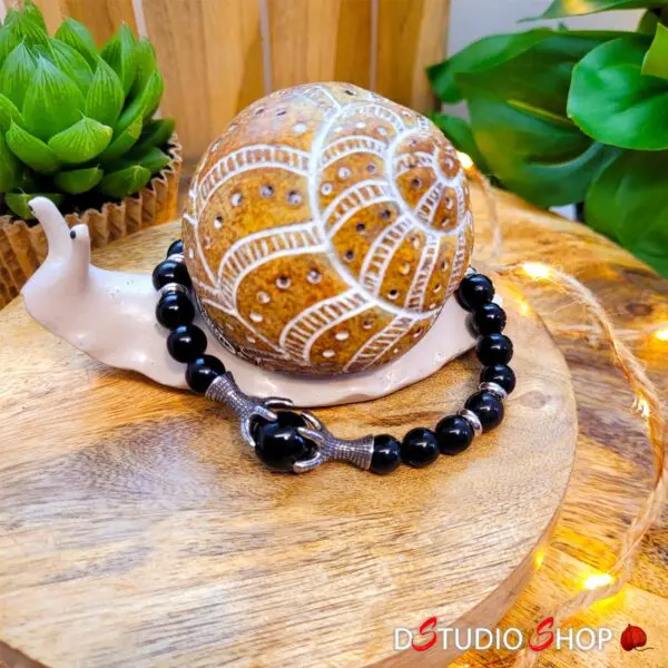 Bracelet Griffes en Obsidienne du Mexique – Image 2