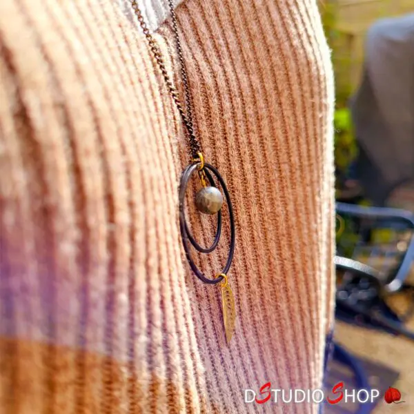 Sautoir Géométrique avec Labradorite – Image 2