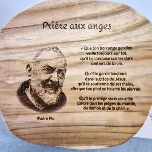 Plateau Padre Pio avec Prière en Teck