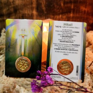 Médaille sur carte Archange Mikaël